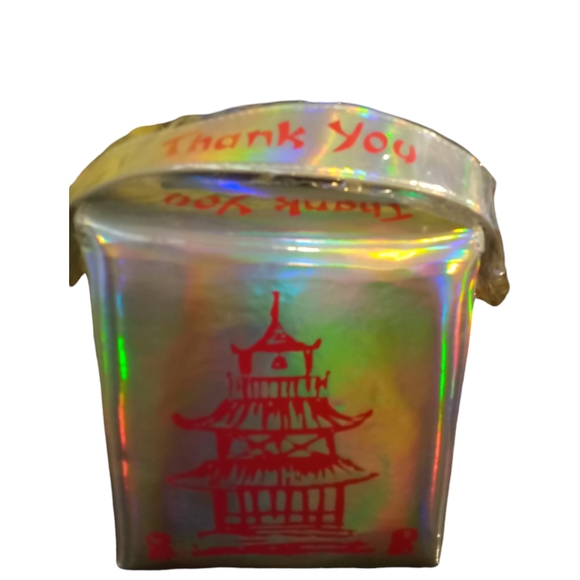 Holographic Silver Chinese Take Out Purse - Picture 1 of 4